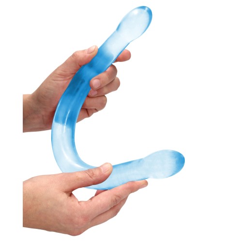 Shots 17 Inch Crystal Clear Double Dildo Blue