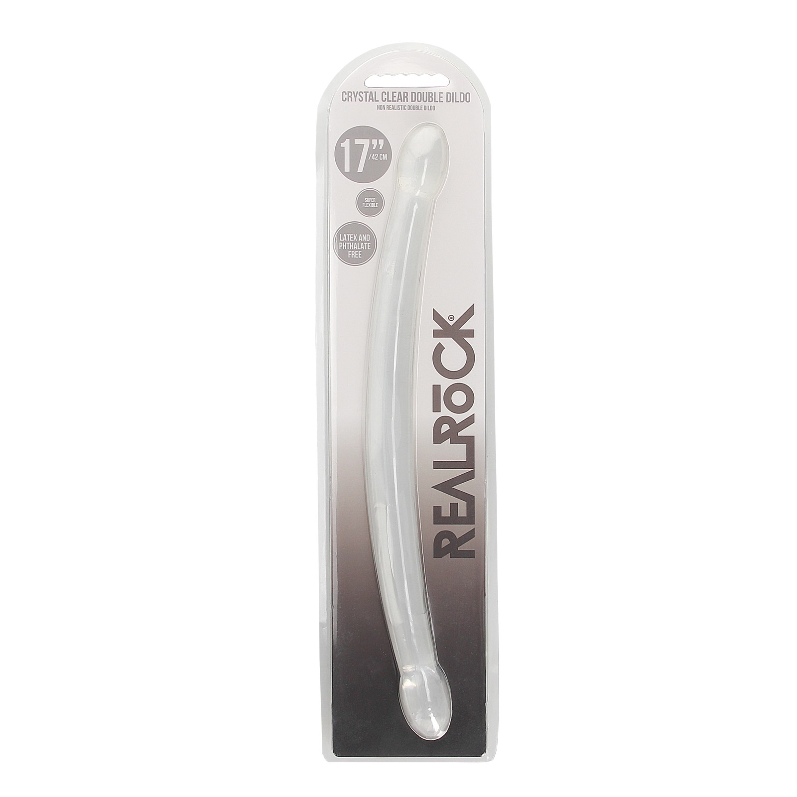 RealRock 17 Inch Double Dildo - Crystal Clear for Double Fun