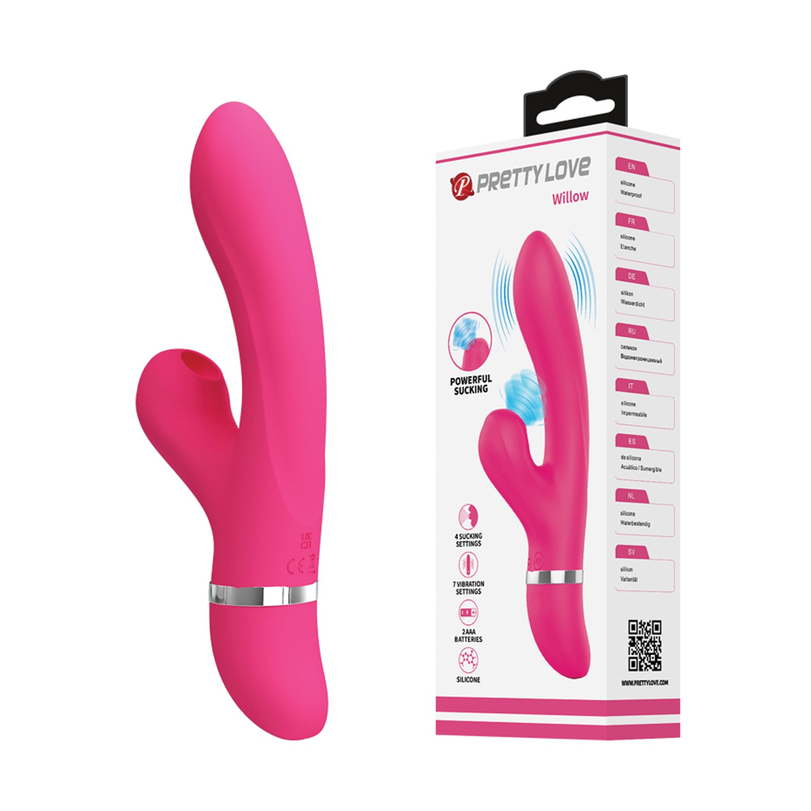 Conejito Vibrador Succionador Pretty Love Willow Rosa