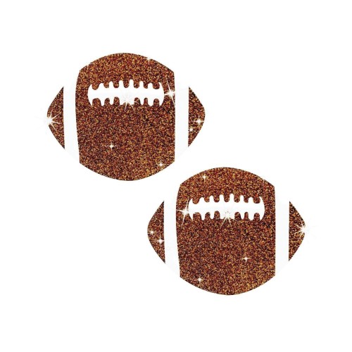 Neva Nude Glitter Football Pasties Brown