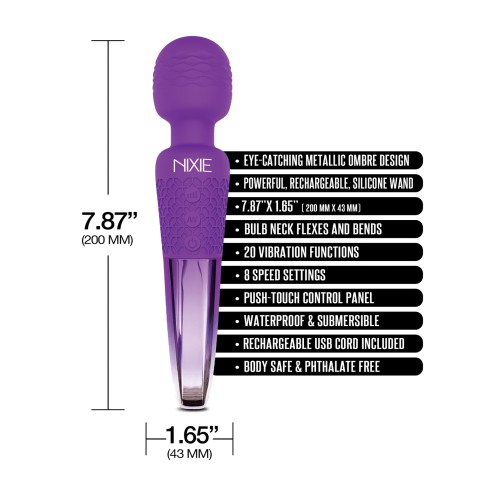 Nixie Rechargeable Wand Massager - Purple Ombre Metallic