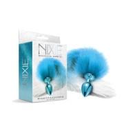 Blue Metallic Faux Fur Tail Butt Plug