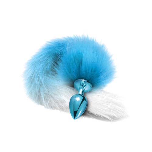 Blue Metallic Faux Fur Tail Butt Plug