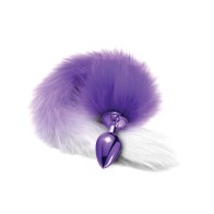 Nixie Metal Butt Plug Faux Fur Tail Purple Metallic