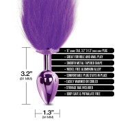 Nixie Metal Butt Plug Faux Fur Tail Purple Metallic