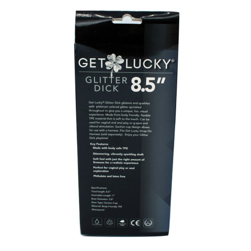 Get Lucky 8.5" Glitter Dick - Clear