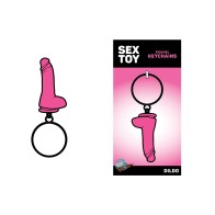 Llavero de Dildo Rosa Wood Rocket Accesorio Divertido