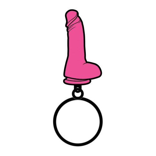 Wood Rocket Pink Dildo Keychain Novelty Accessory