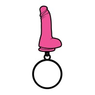 Llavero de Dildo Rosa Wood Rocket Accesorio Divertido