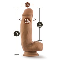 Blush Dr. Skin Samuel 7 inch Dildo with Suction Cup Mocha