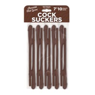 Pajillas Pecker Cock Suckers - Pack de 10 Amantes del Chocolate