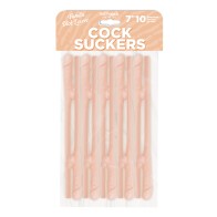 Cock Suckers Pecker Straws - Vanilla Lovers Pack of 10