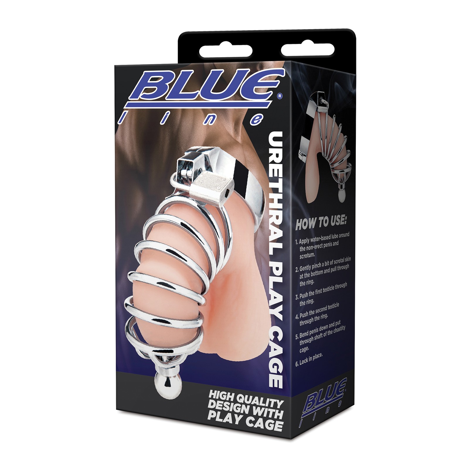 Cage de Juego Uretral Blue Line Plateado