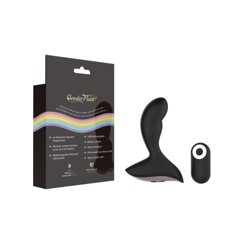 Gender Fluid Rumble Anal Vibe with Remote - Black