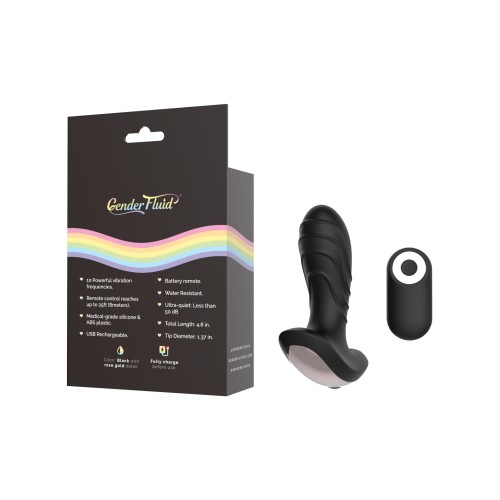 Gender Fluid Buzz Anal Vibe with Remote Black