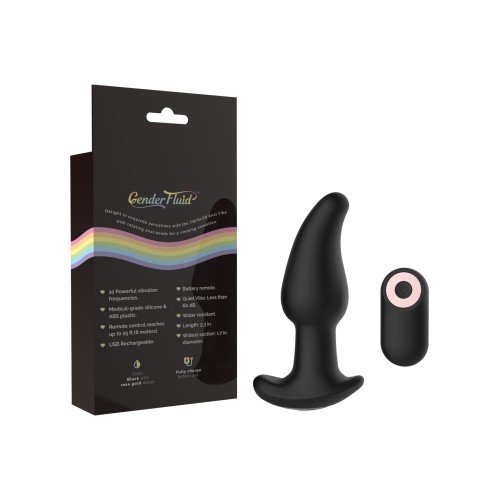 Gender Fluid Twirler Anal Vibe with Remote in Black