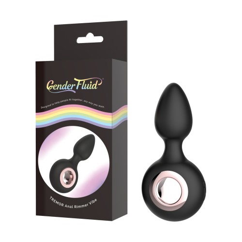 Innovador Vibrador Anal Gender Fluid Tremor Ring en Negro