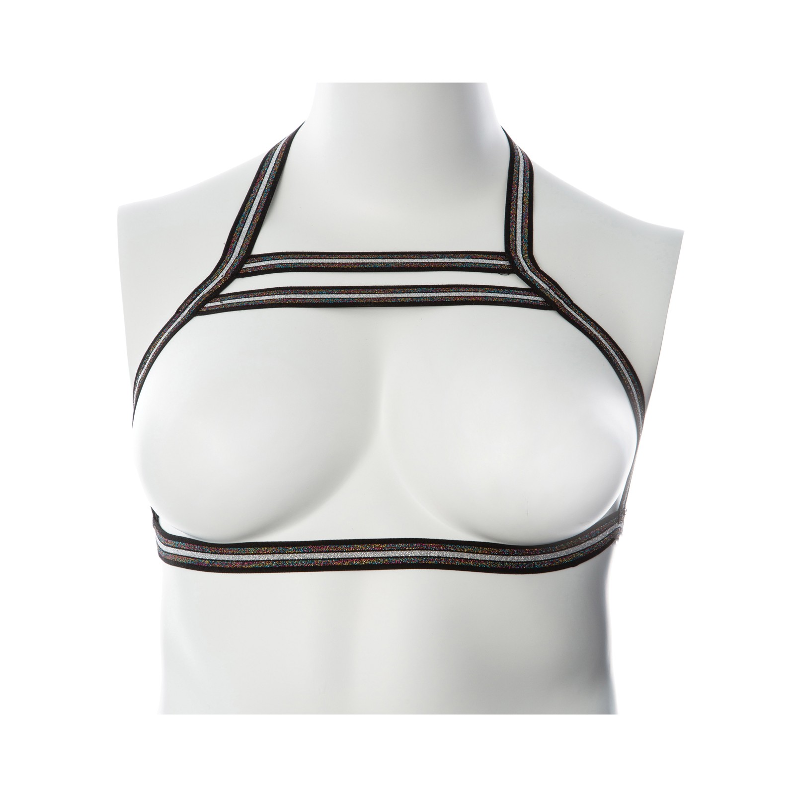 Gender Fluid Silver Lining Harness - XL-XXXL Black/Silver