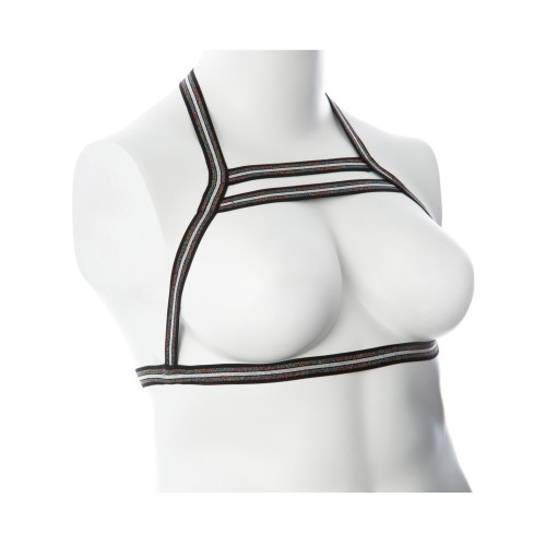 Gender Fluid Silver Lining Harness - XL-XXXL Black/Silver