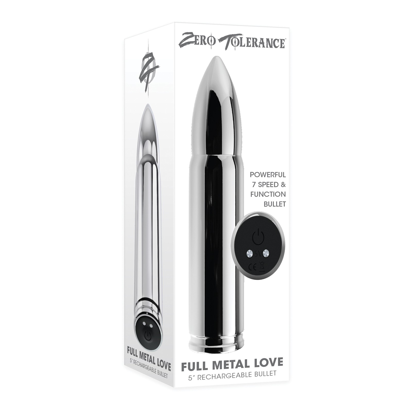 Vibrador Bala Full Metal Love de Zero Tolerance - Cromo