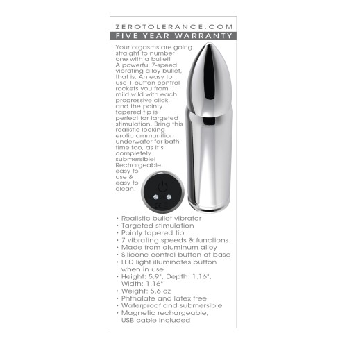 Zero Tolerance Full Metal Love Bullet Chrome Vibrator