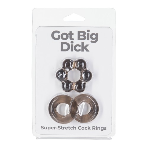 Anillos para el Pene Got Big Dick - Paquete de 2 Negros