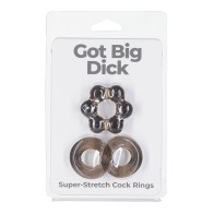 Anillos para el Pene Got Big Dick - Paquete de 2 Negros