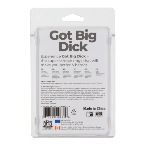 Anillos para el Pene Got Big Dick - Paquete de 2 Negros