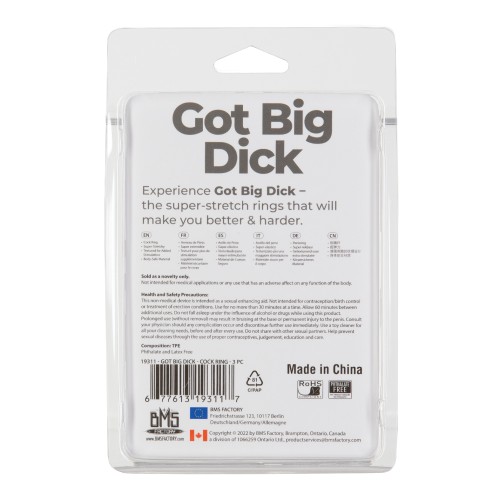 Juego de Anillos Cock Got Big Dick para Rendimiento