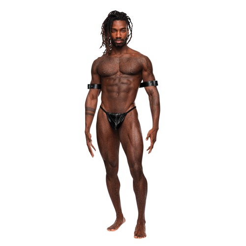 Pisces PU Leather Bicep & Back Harness for Seductive Play