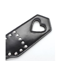 Plesur Cut-Out Heart Studded Paddle Black