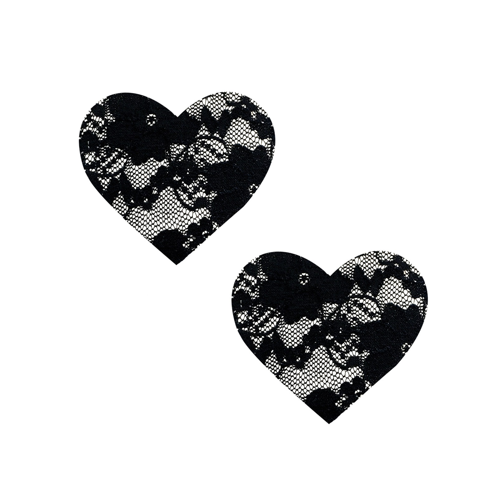 Neva Nude Lace Heart Black Pasties