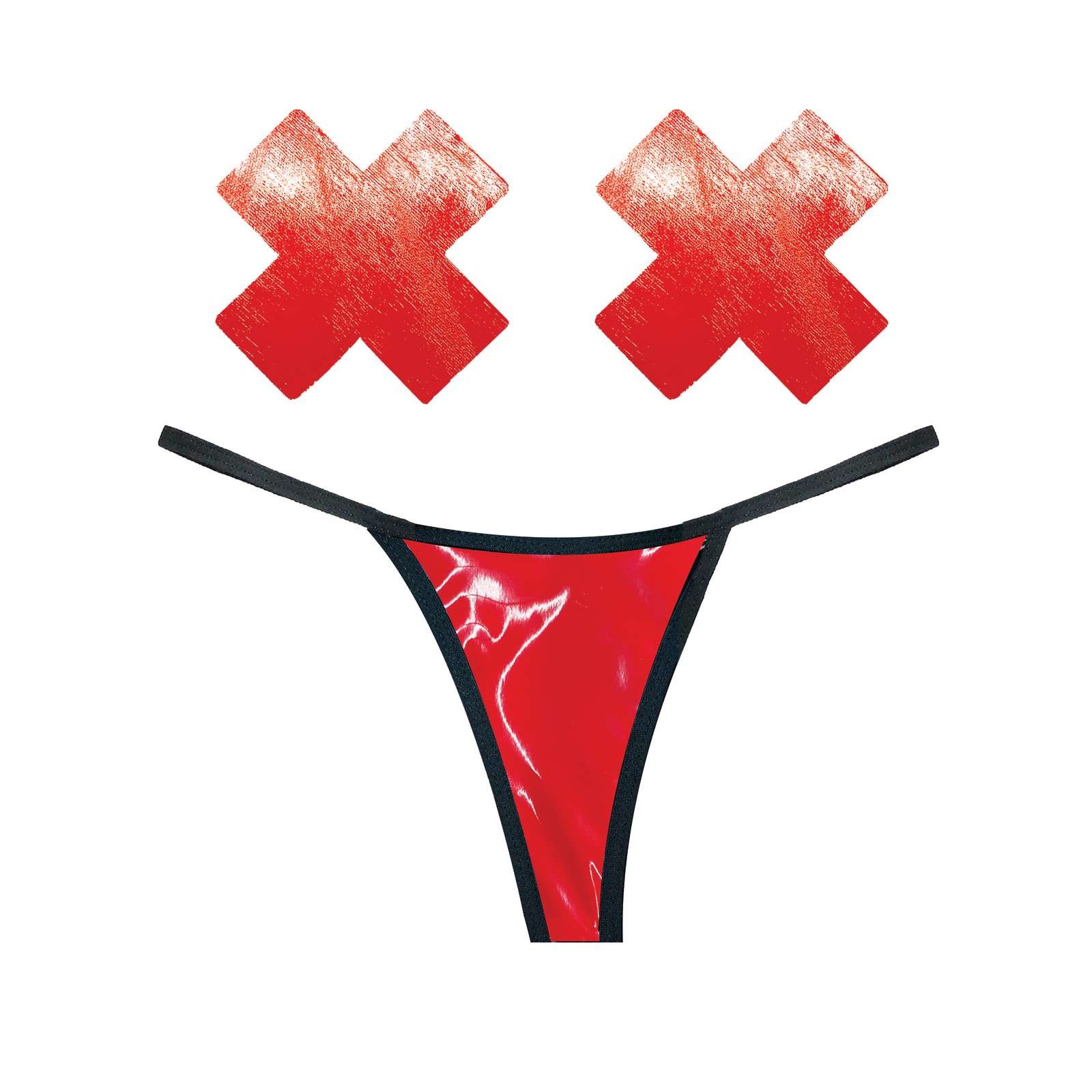 Neva Nude Naughty Knix Red G-String