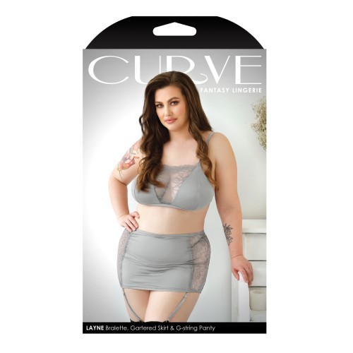 Brassiere de Encaje y Microfibra Curve Layne Grises 3X/4X