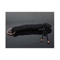 Pleasure Collection Silky Smooth Rope - Black/Rose Gold