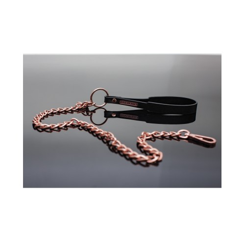 Pleasure Collection Black/Rose Gold Leash for BDSM