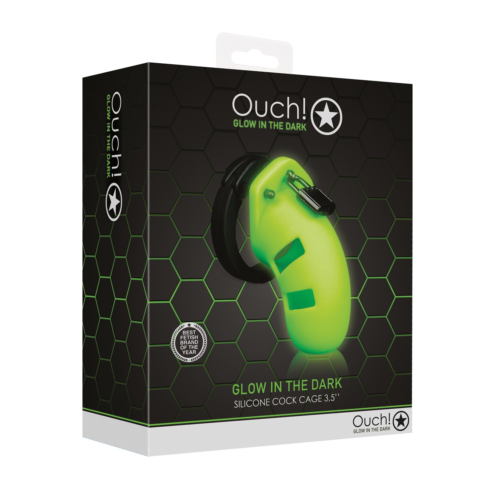 Ouch Glow in the Dark Cock Cage - 3.5"