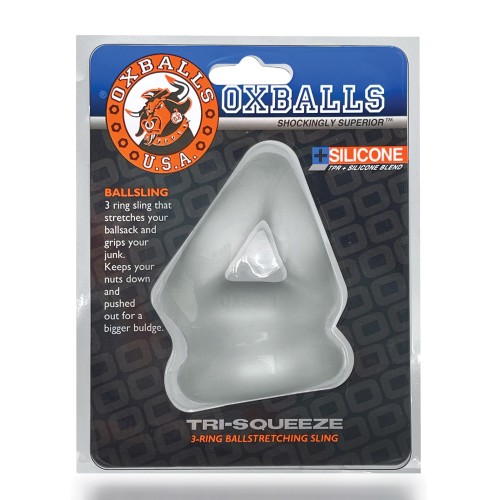 Oxballs Tri Squeeze Cocksling and Ballstretcher Clear Ice