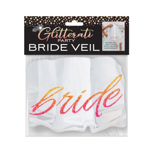 Glitterati Bride Veil Rose Gold White - Bridal Accessory