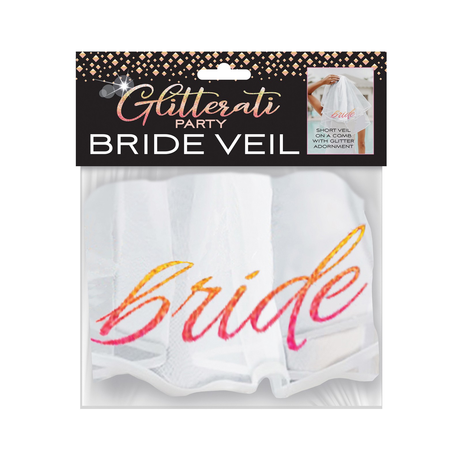 Glitterati Bride Veil Rose Gold White - Bridal Accessory