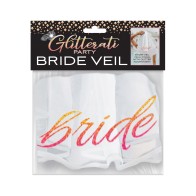 Velo de Novia Glitterati Rosa Dorado Blanco - Accesorio Nupcial