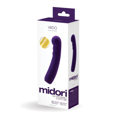 Vibrador Recargable Midori para el Punto G - Púrpura Profundo