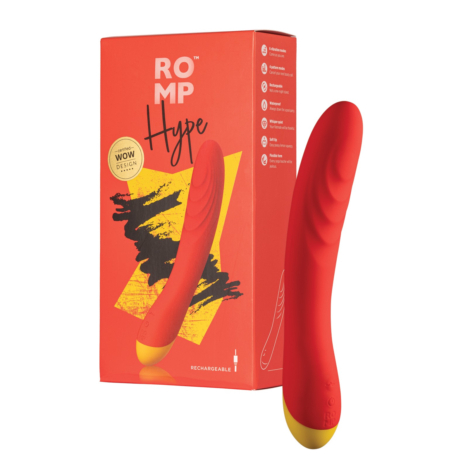 Vibrador ROMP Hype Para Punto G Rojo - Producto de Placer Definitivo