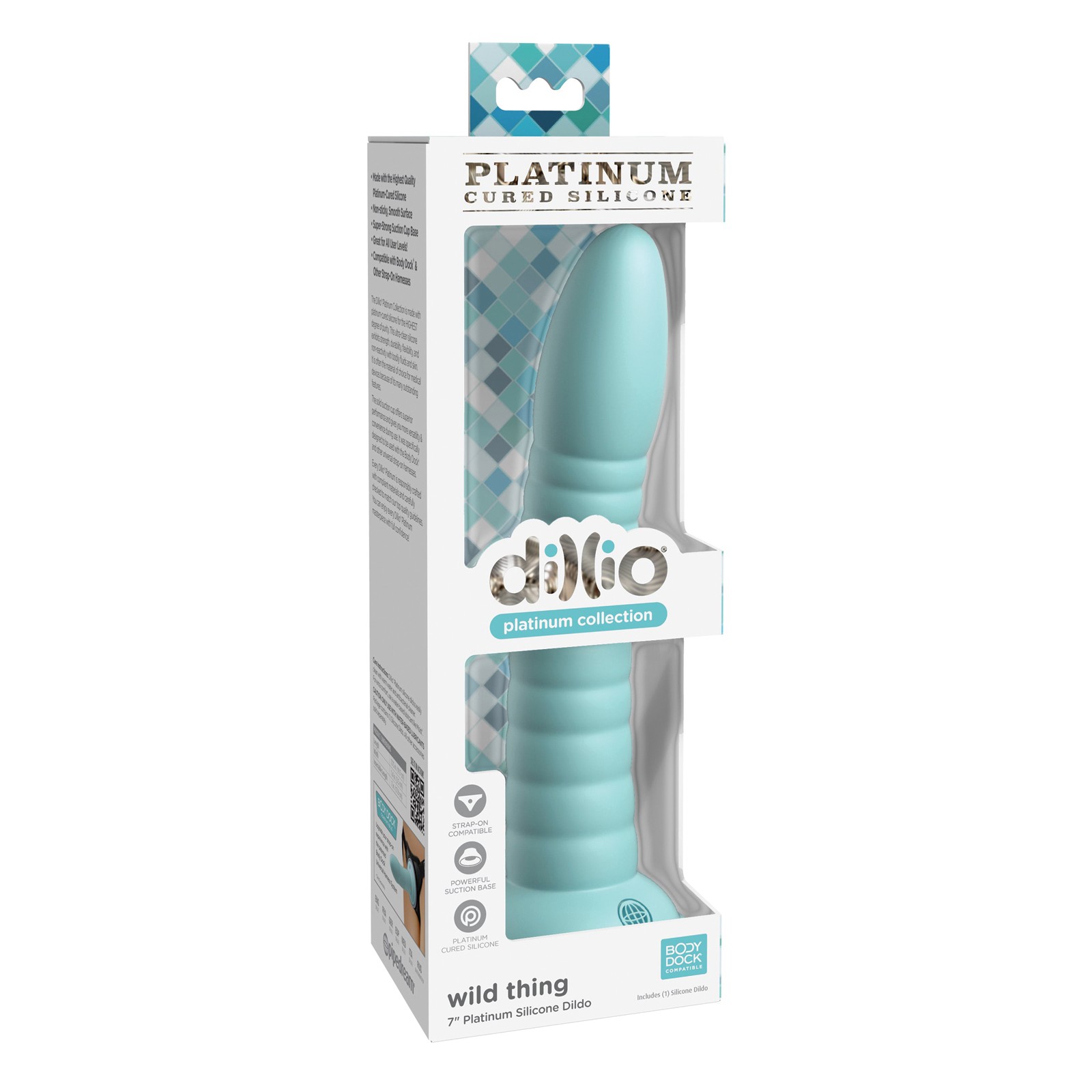 Dillio Platinum 7 Inch Wild Thing Silicone Dildo Teal