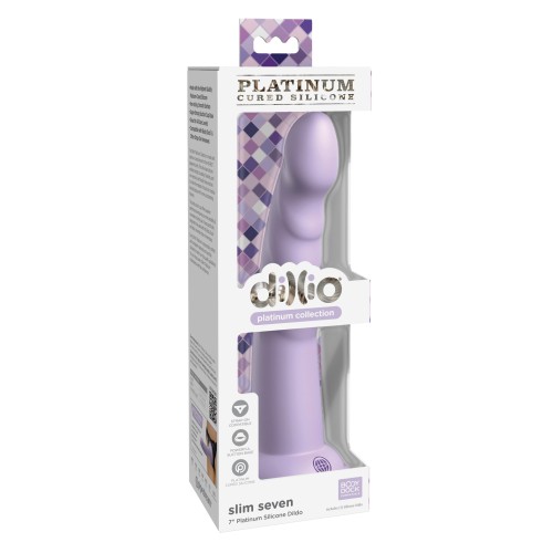 Dillio Platinum 7 Inch Slim Seven Silicone Dildo Purple