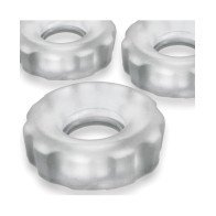 Paquete 3 Cockrings Hunky Junk Super Huj Hielo Claro - Ajuste Definitivo