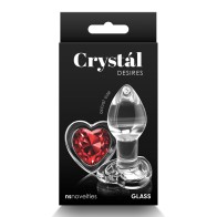 Plug Anal de Cristal con Corazón Rojo