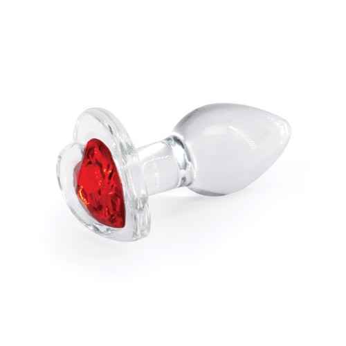 Plug Anal de Cristal con Corazón Rojo