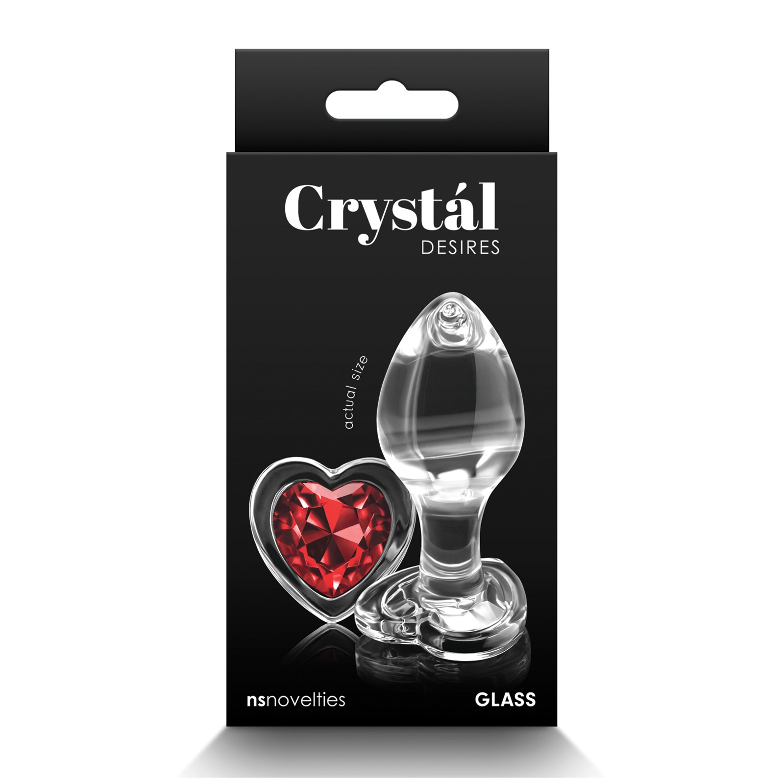 Plug Anal de Cristal con Corazón Rojo - Medio