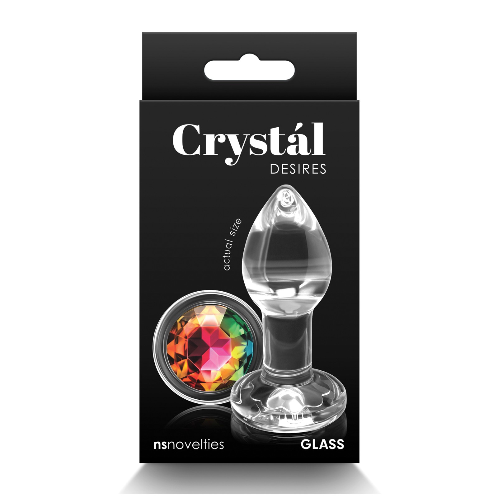 Rainbow Crystal Desires Glass Butt Plug